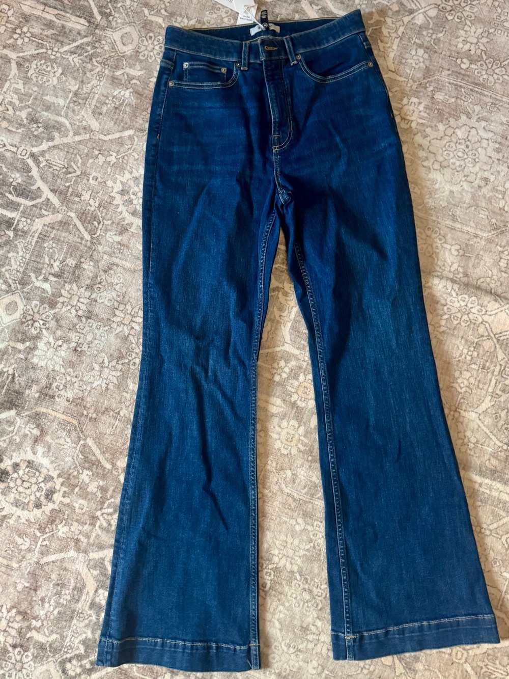 NWT Size 12 SPANX Classic Blue Flare Jeans 30-32” waist - Picture 3 of 11